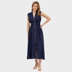August sky navy blue dress